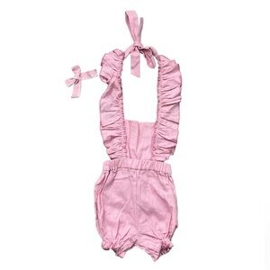 Infant Girls Wren Amber Backless Onesie Pink 12 Months Baby Outfit